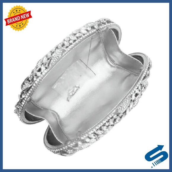 Luxury Crystal Clutch Rhinestone Evening Bag Hollow Out 3D Flower Handbag
